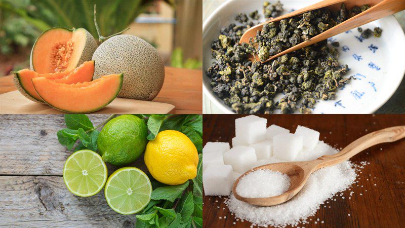 Ingredients for melon tea dish