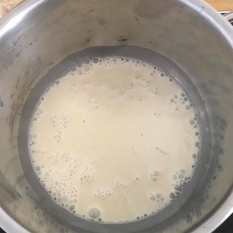 Step 2 Heat the milk mixture Lychee Ice Cream