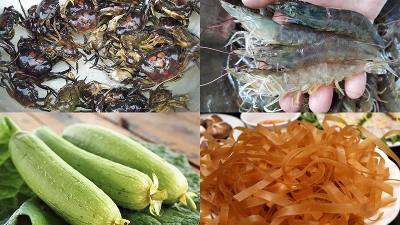 Ingredients for the dish of freshwater crab hotpot and duck embryo