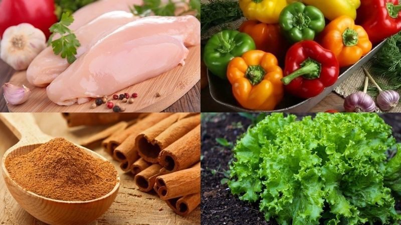 Ingredients for grilled chicken skewers
