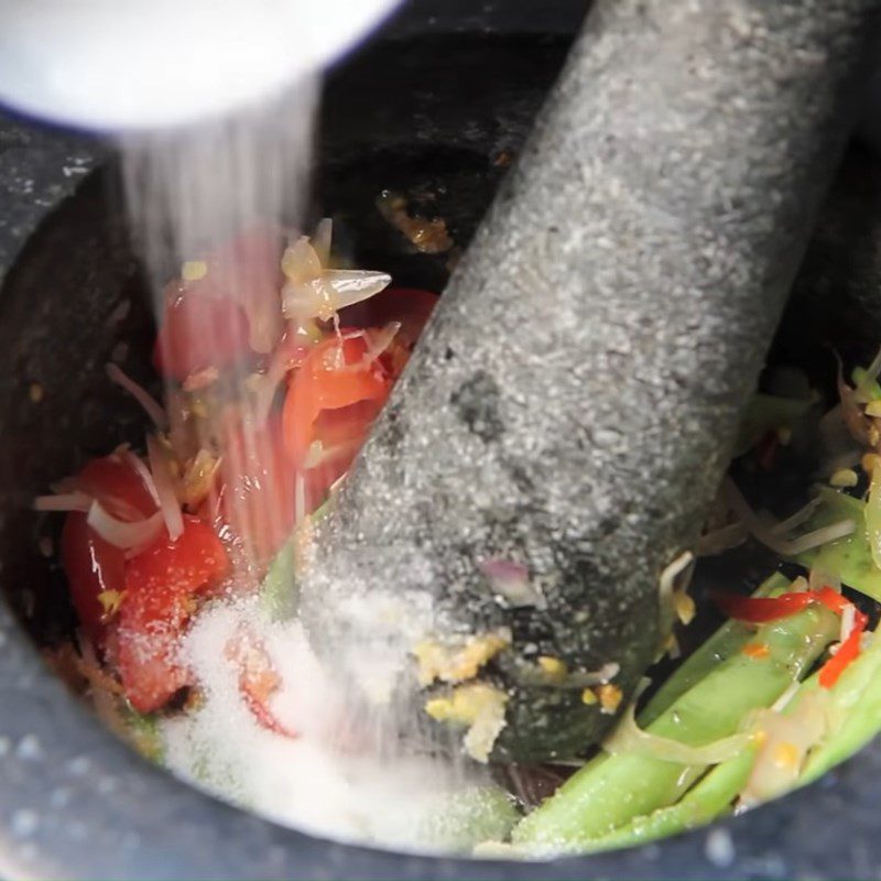 Step 3 Pound the mixture for Thai apple salad