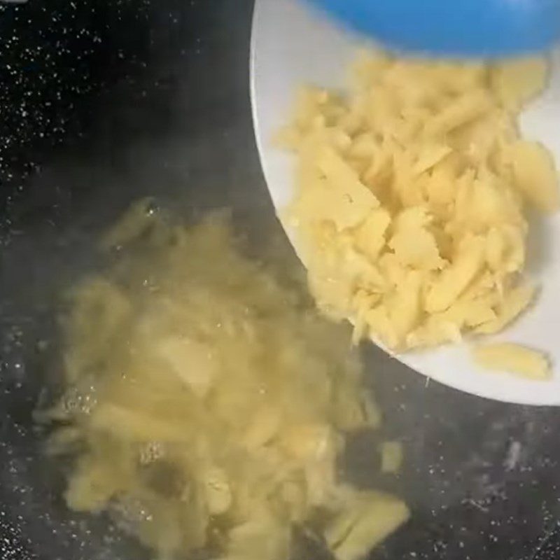 Step 2 Crush and cook ginger water Pineapple ginger lemon juice
