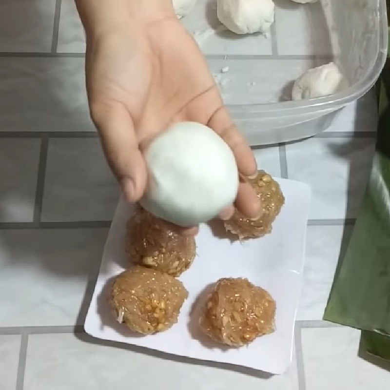 Step 7 Wrapping the Coconut Filled Cake