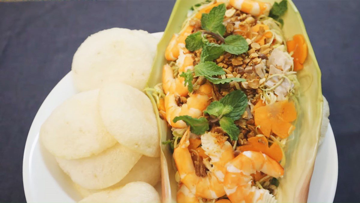 2 Ways to Make Delicious and Fresh Banana Blossom Salad with Shrimp and Pork, Simple and Crispy 2 Banana flower salad with shrimp and pork in sweet and sour sauce
