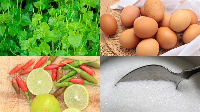 Ingredients for Water Spinach Salad with Eggs