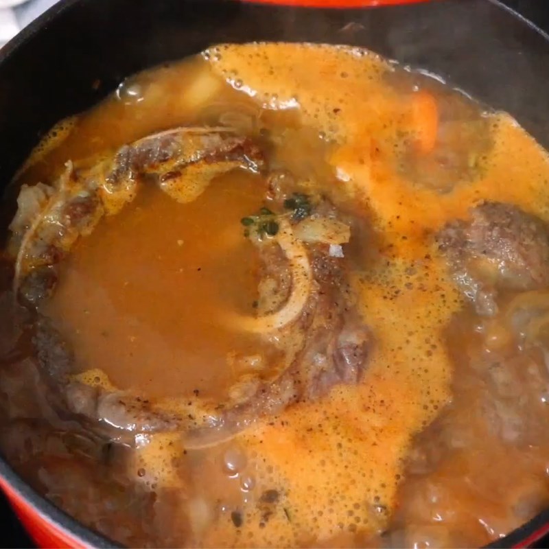 Step 4 Braise the veal shank Italian-style
