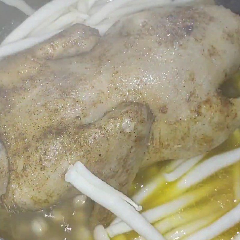 Step 5 Duck Stew Duck stew with lotus seeds