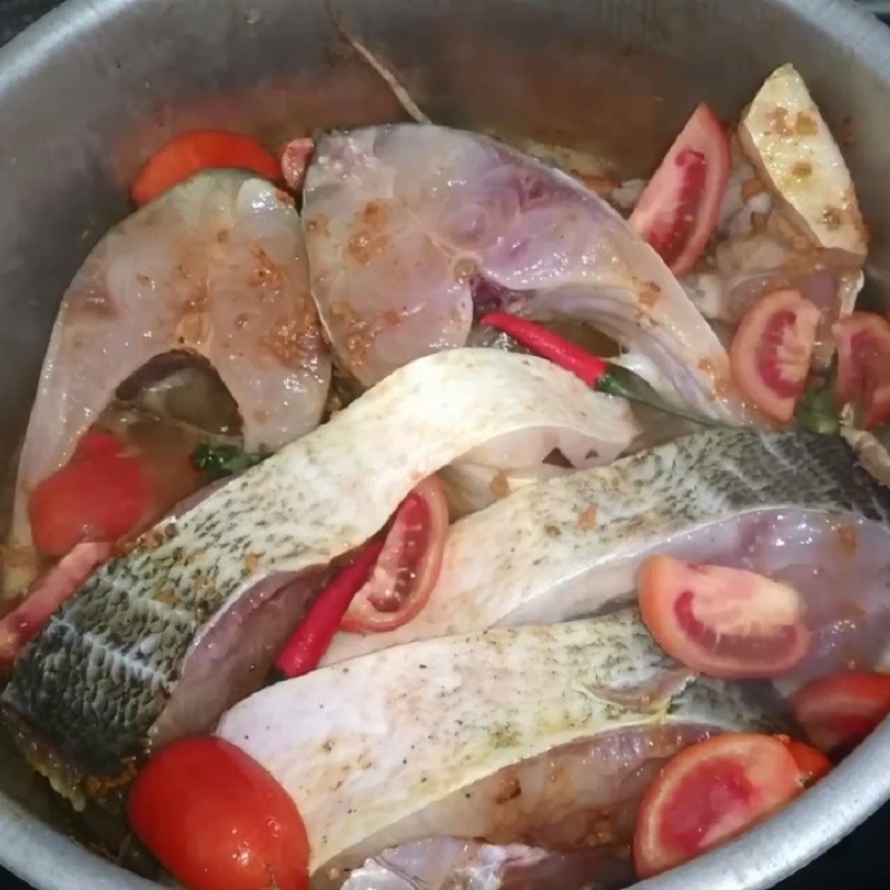 Step 3 Steaming the dish Fish steamed with beer