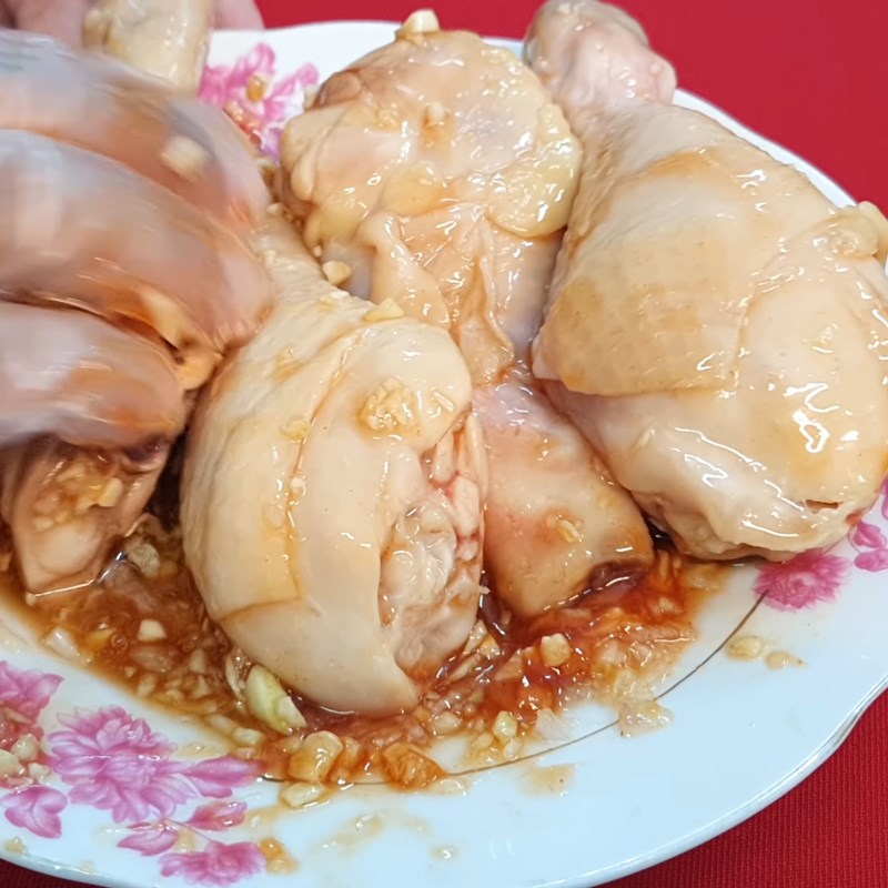 Step 2 Steaming and Marinating Chicken Thighs Honey Fried Chicken Thighs