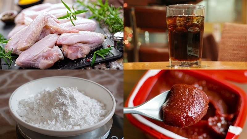 Ingredients for fried chicken wings with sassafras and salt and pepper