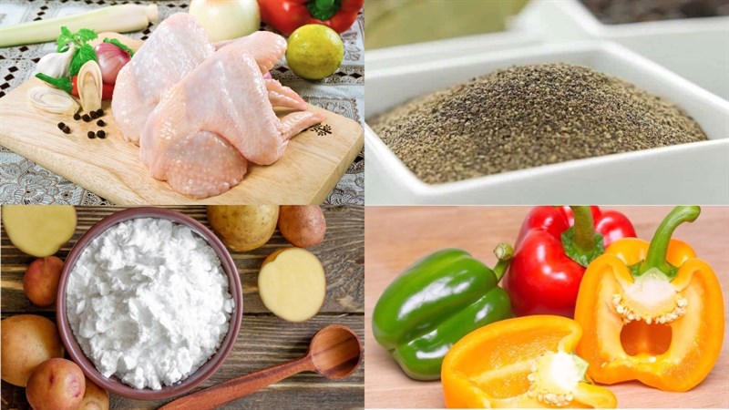 Ingredients for the dish fried chicken wings with salt and pepper