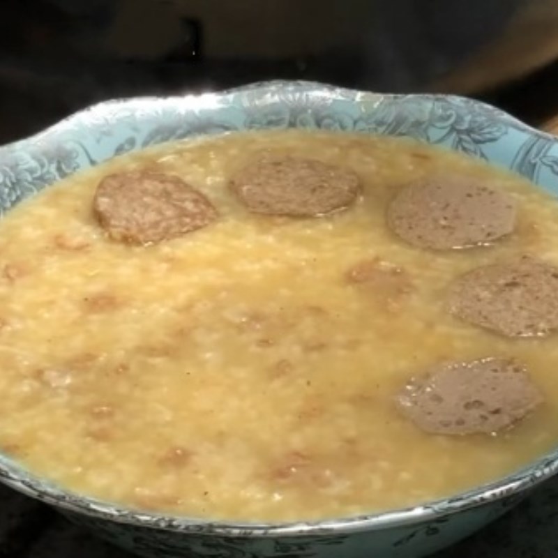 Step 4 Completion Beef meatballs porridge