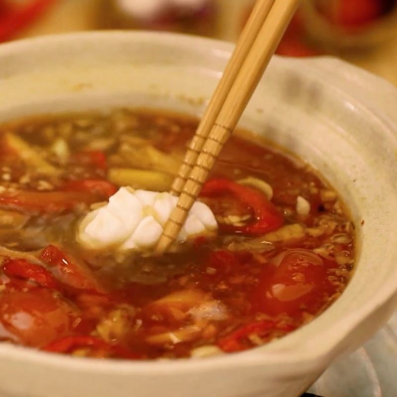 Step 4 Completion Sour and Spicy Squid Hotpot