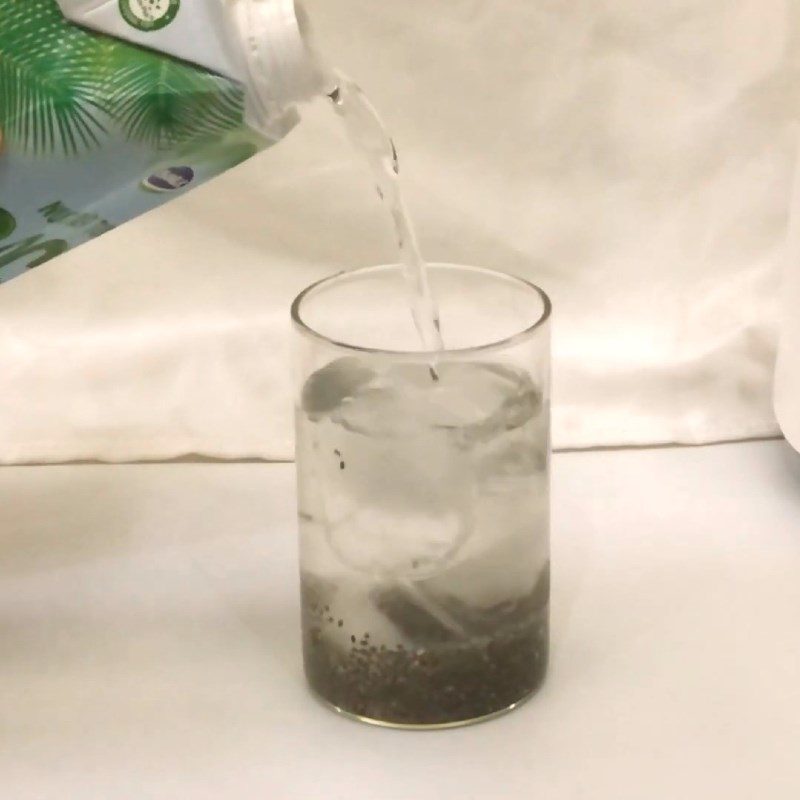 Step 3 Complete Chia seed coconut water with pandan leaves