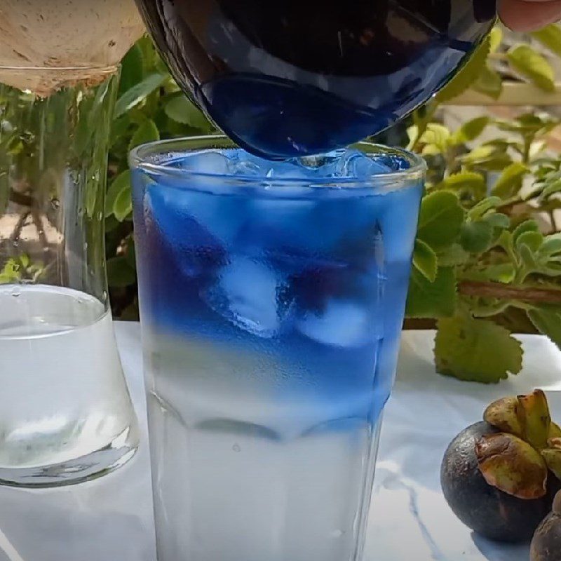 Step 2 Completion Coconut Water with Chia Seeds and Butterfly Pea Flower