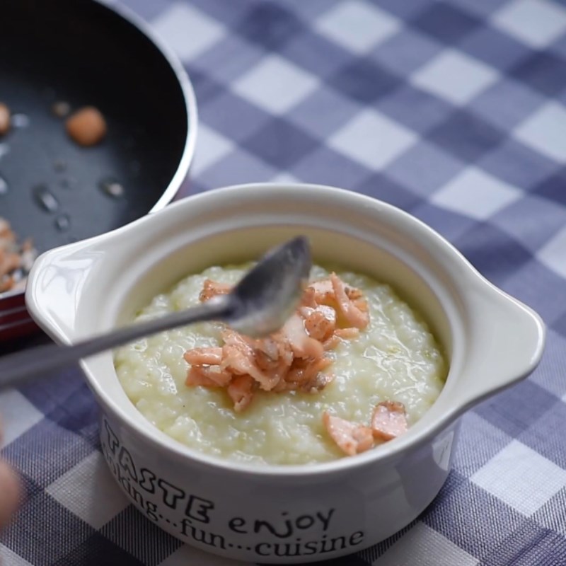 Step 4 Completing Salmon and Pea Porridge
