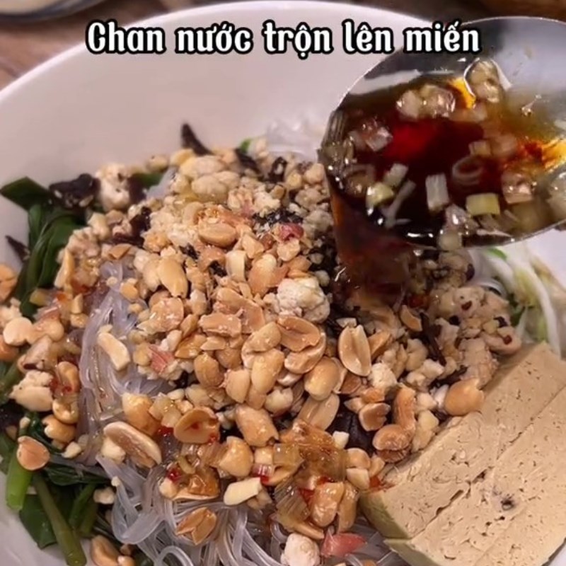 Step 5 Completion Vegetarian Vermicelli (Recipe shared from TikTok Vegetarian Kitchen XANH)