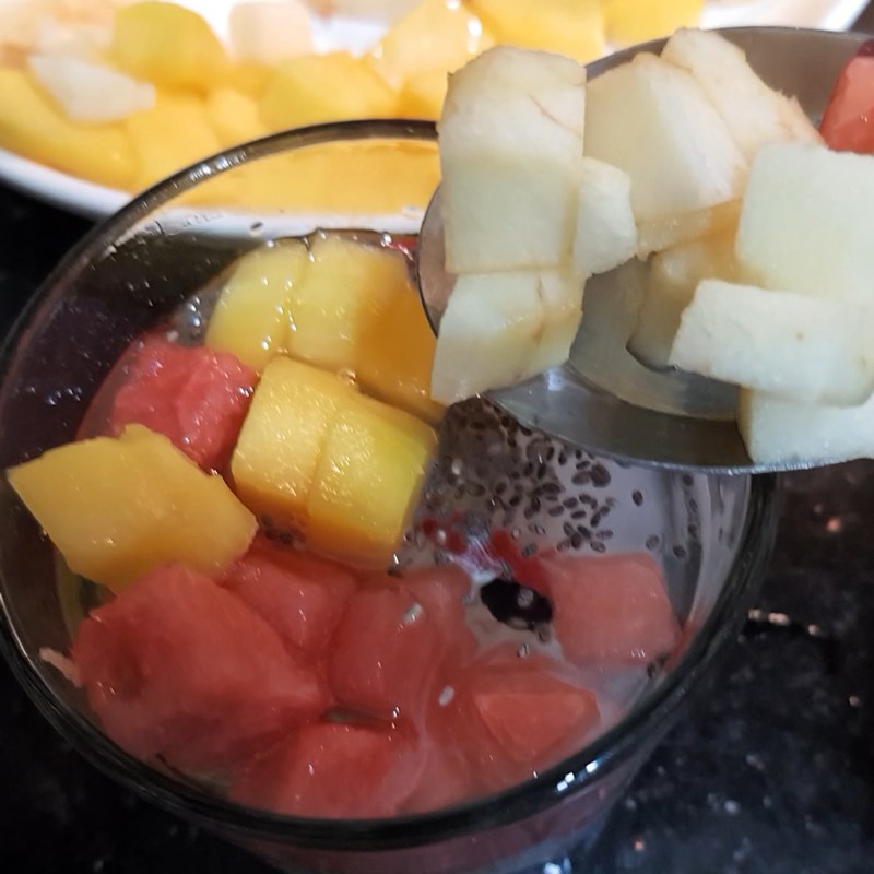 Step 3 Completion Coconut jelly chia fruit