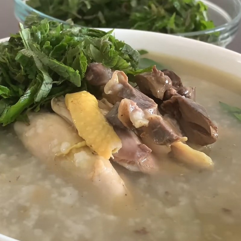 Step 9 Completion Chicken Porridge with Perilla