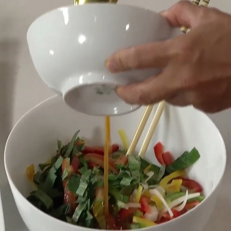 Step 5 Finish the salad Basil salmon salad