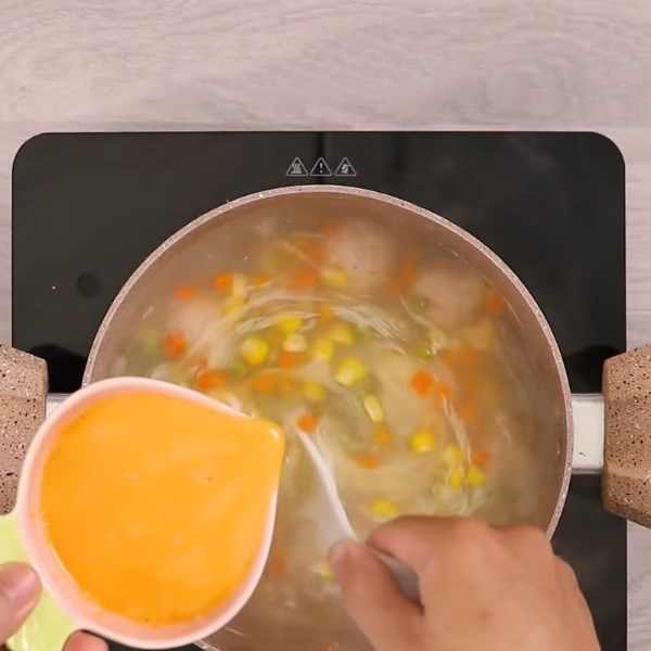Step 4 Finalization Cheese shrimp balls soup