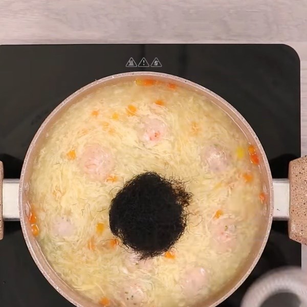 Step 4 Finalization Cheese shrimp balls soup