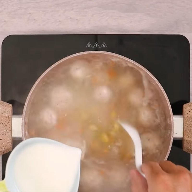 Step 4 Finalization Cheese shrimp balls soup