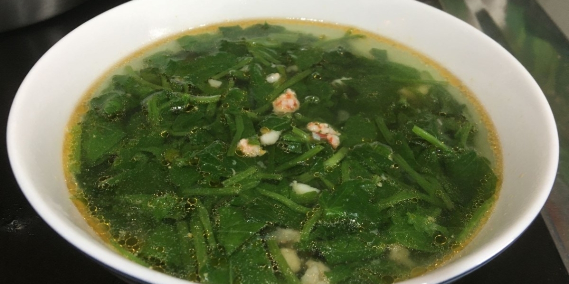how to cook mustard greens soup with sweet fresh shrimp simple for meal 13304