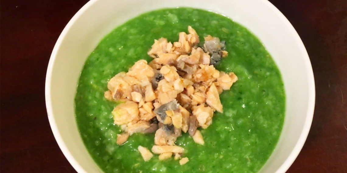 how to cook salmon rice porridge with cabbage for baby delicious snack 09215