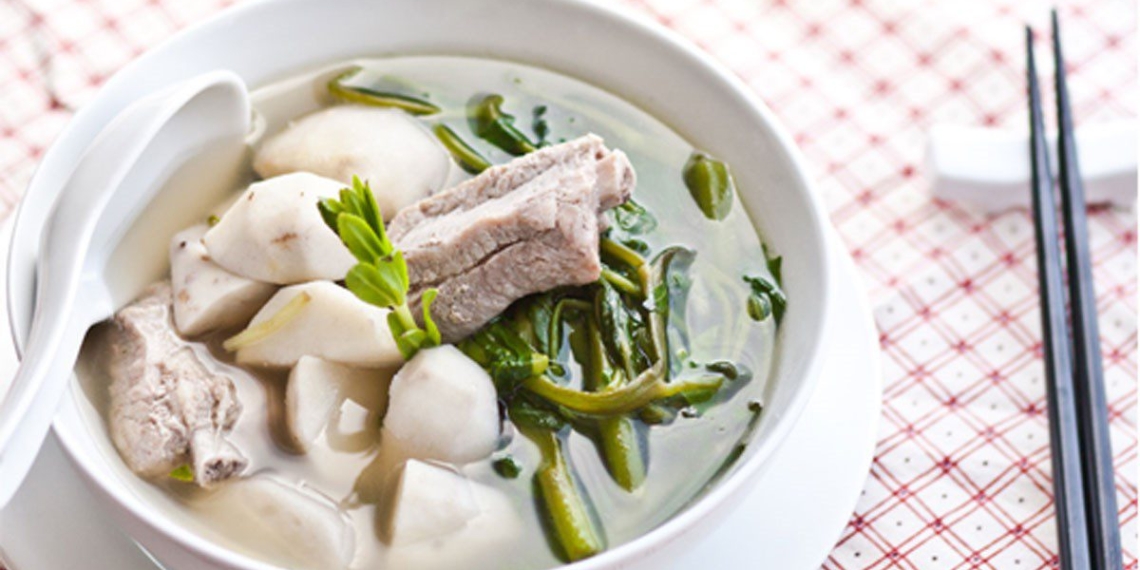 how to cook sweet potato soup with water spinach deliciously for a sweet day 09013