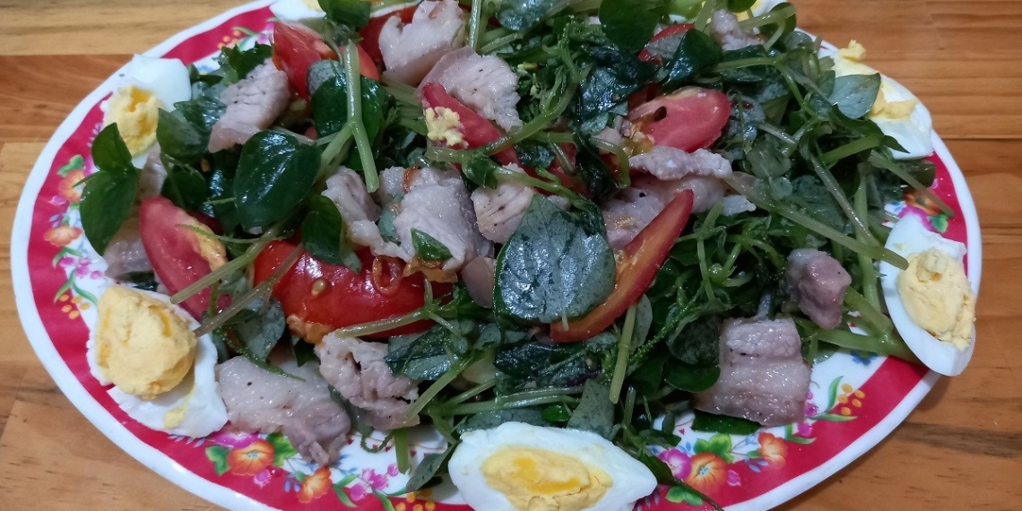 how to make cabbage salad with crispy pork and egg simple delicious 10231