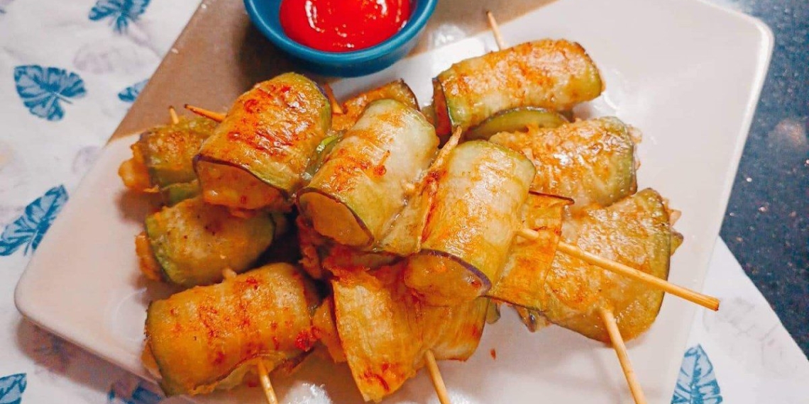 how to make deep fried crispy eggplant stuffed with meat delicious and easy 04006