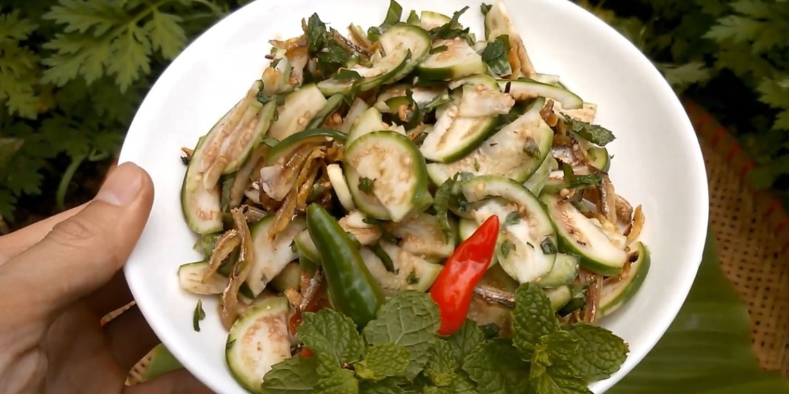 how to make fish salad with dried fish and sticky rice with tay flavor 13025