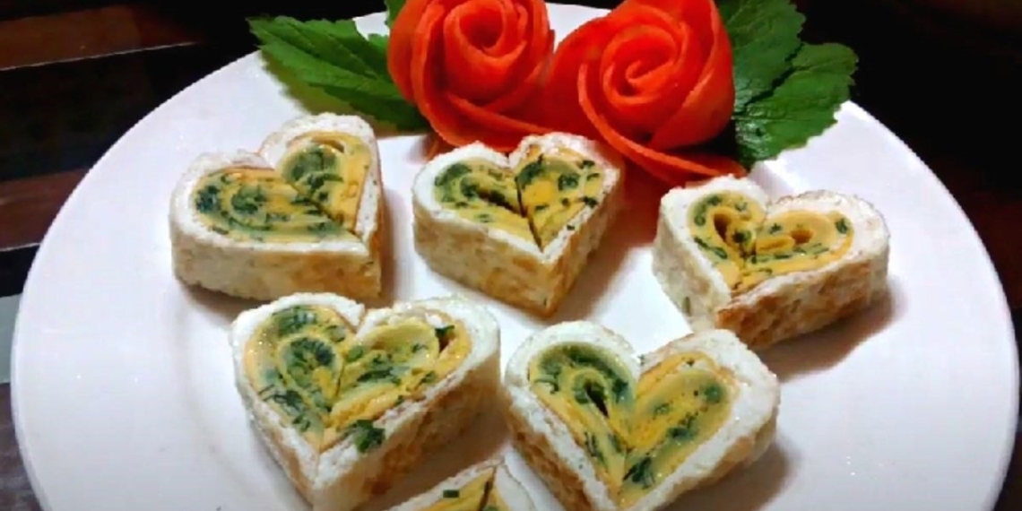 how to make heart shaped egg rolls delicious and beautiful for womens day 00917