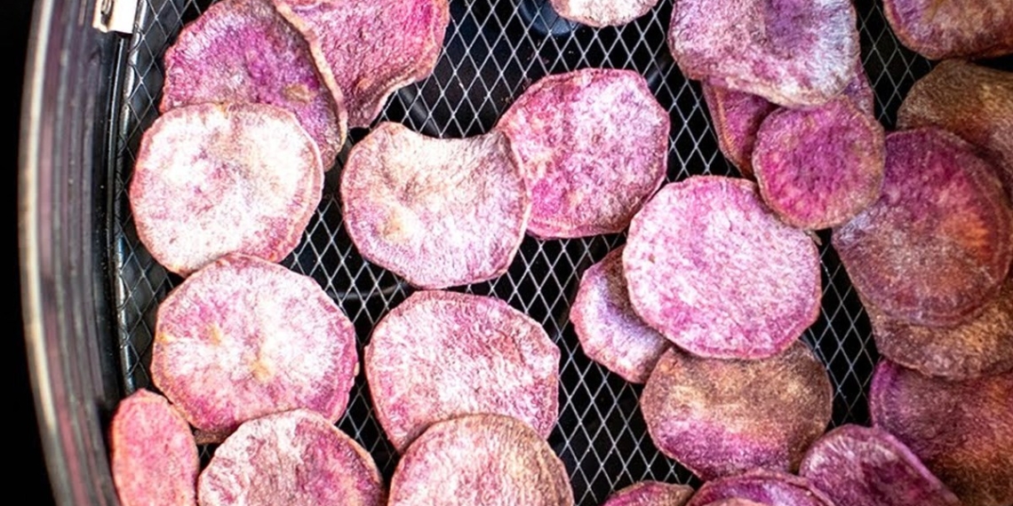 how to make purple sweet potato dried in an oil free fryer crispy 07368