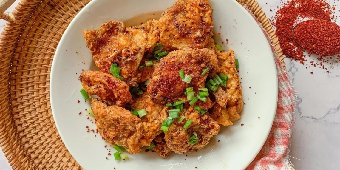 how to make salty spicy fried pork with non stick pan very fragrant 15625