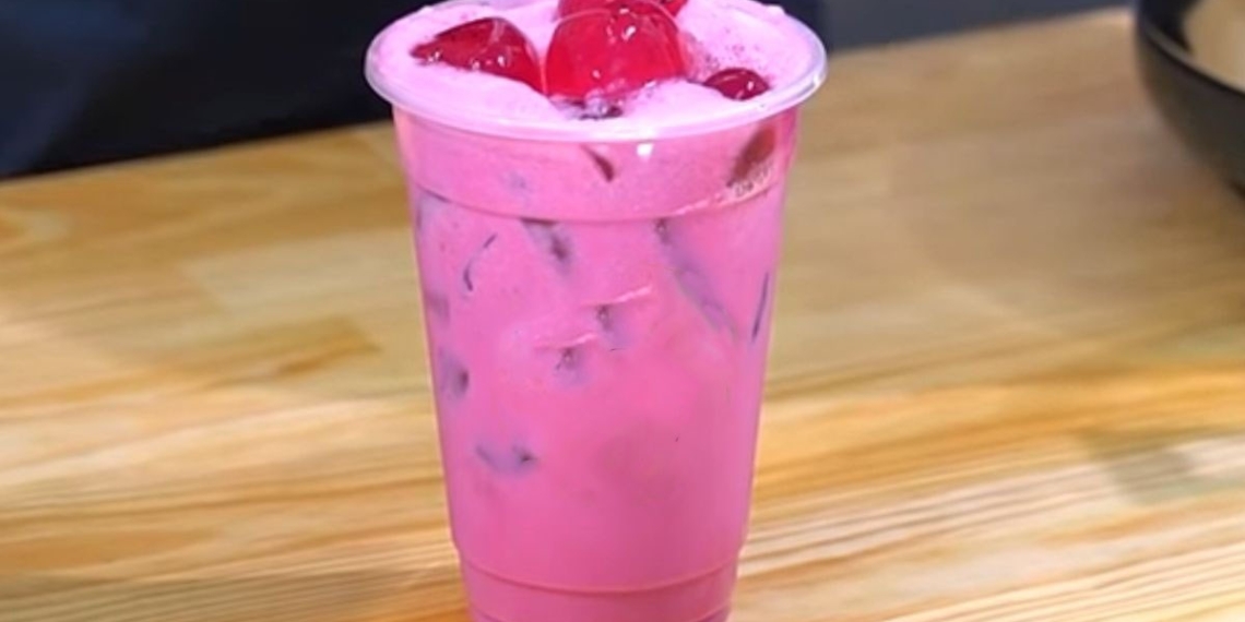 how to make sweet milk tea with beautiful dragon fruit delicious and fragrant 12322