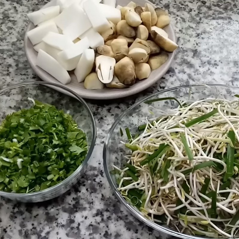 Step 1 Prepare ingredients for Chicken Noodle Soup with Mushrooms