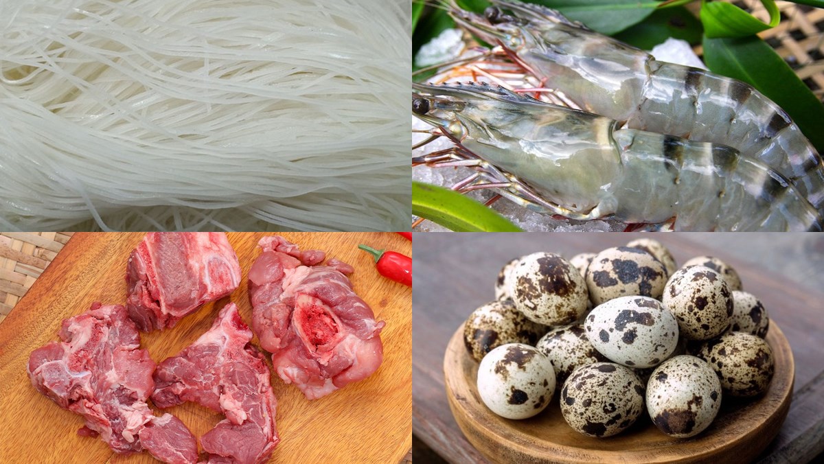 Ingredients for pork bone noodle dish