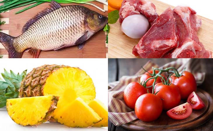 Ingredients for carp hotpot dish