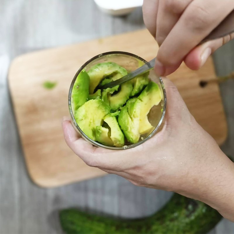 Step 1 Mash the avocado Avocado with yogurt