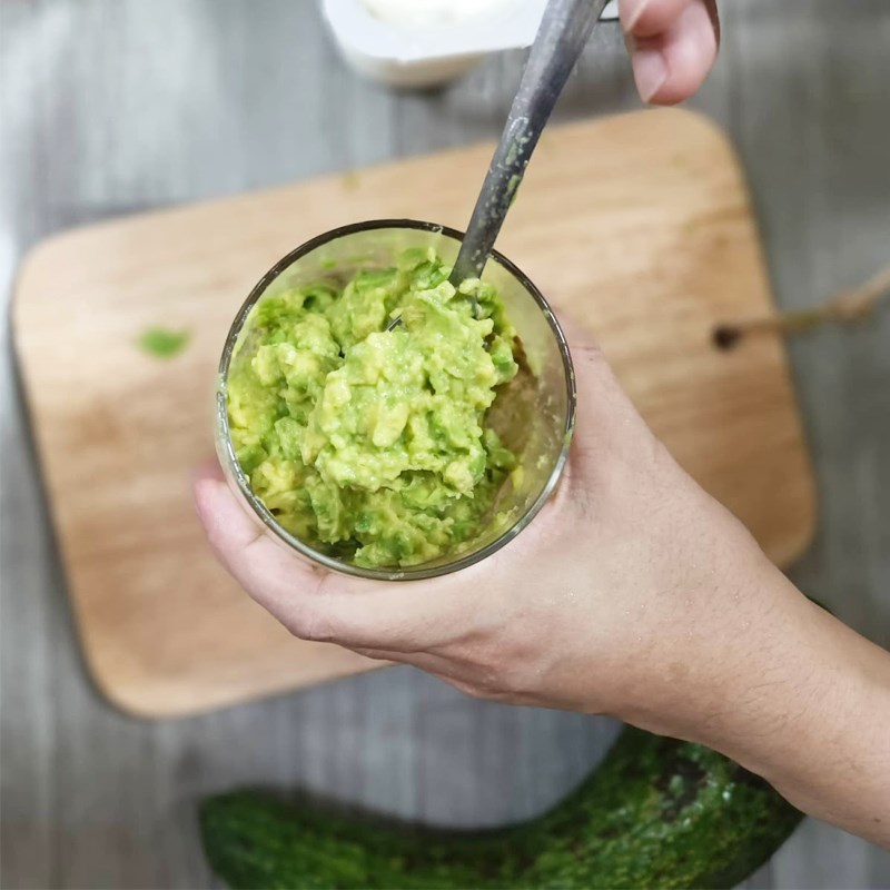 Step 1 Mash the avocado Avocado with yogurt
