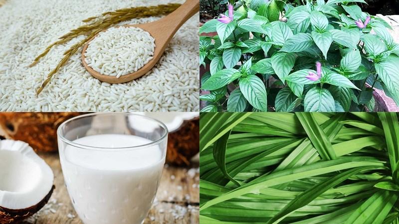 Ingredients for Thai coconut sticky rice ice cream