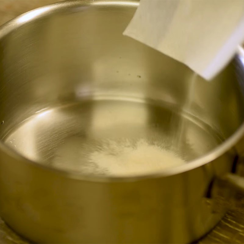 Step 1 Stir the Agar jelly powder mixture Honey jelly