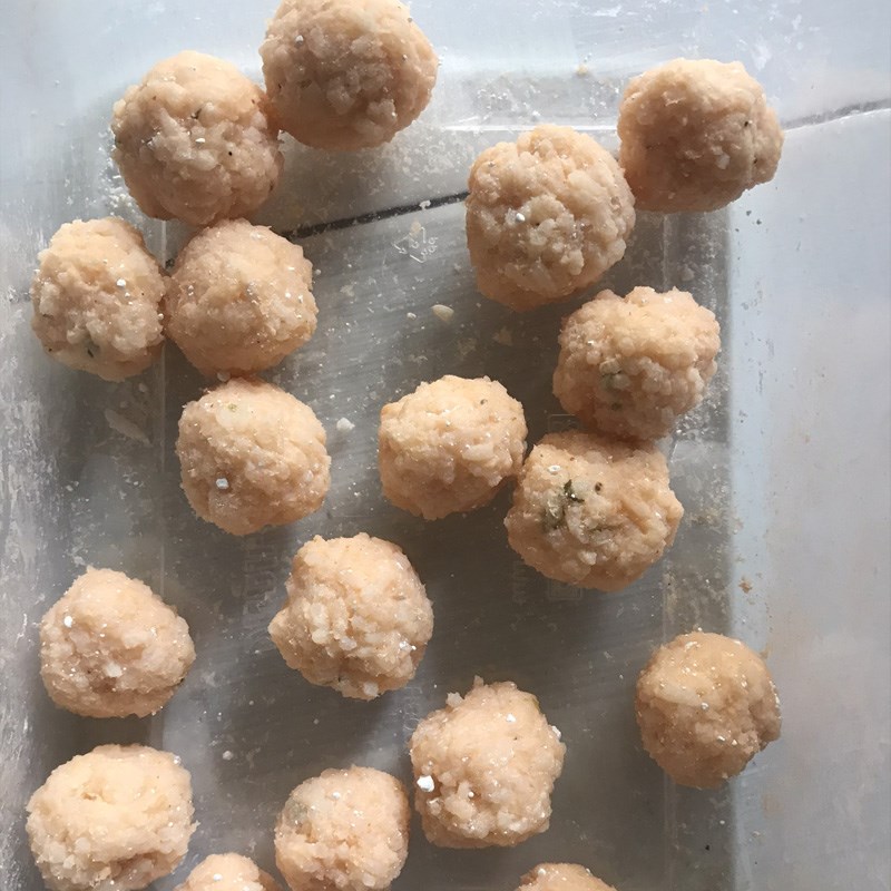 Step 1 Making Fried Fish Balls Fried Fish Balls from leftover rice with garlic fish sauce