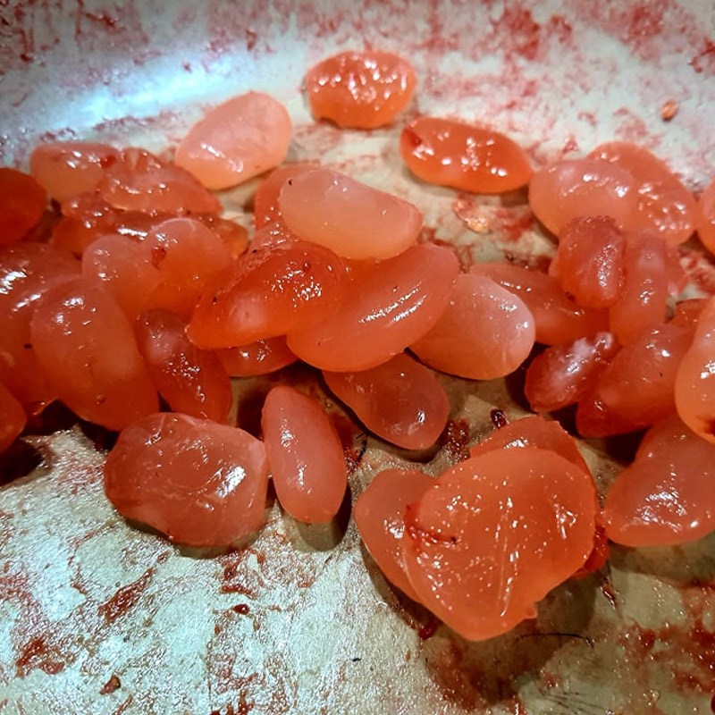 Step 3 Making strawberry coated jackfruit seeds Strawberry coated jackfruit seeds