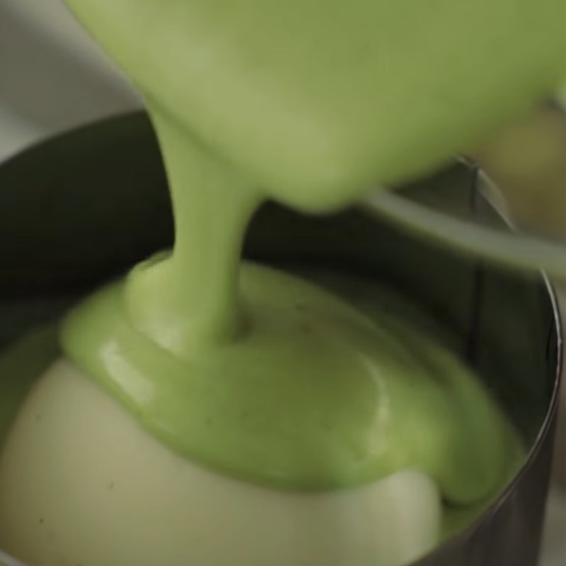Step 5 Making mousse mixture Green tea and white chocolate mousse