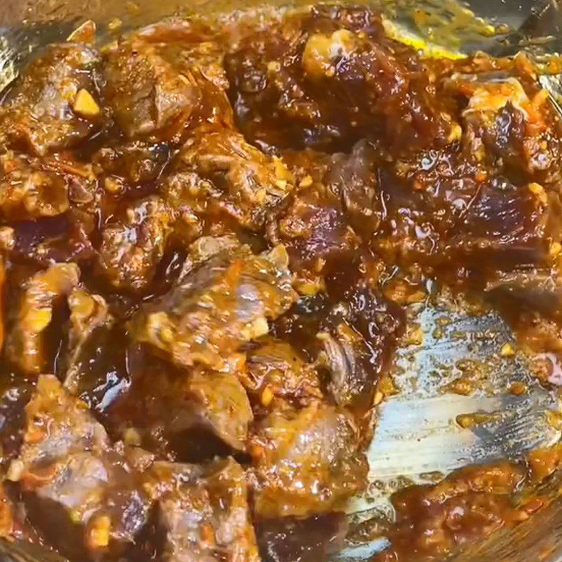 Step 3 Making satay beef hot pot Satay beef hot pot (Recipe shared from TikTok Cooking with TasteVN)