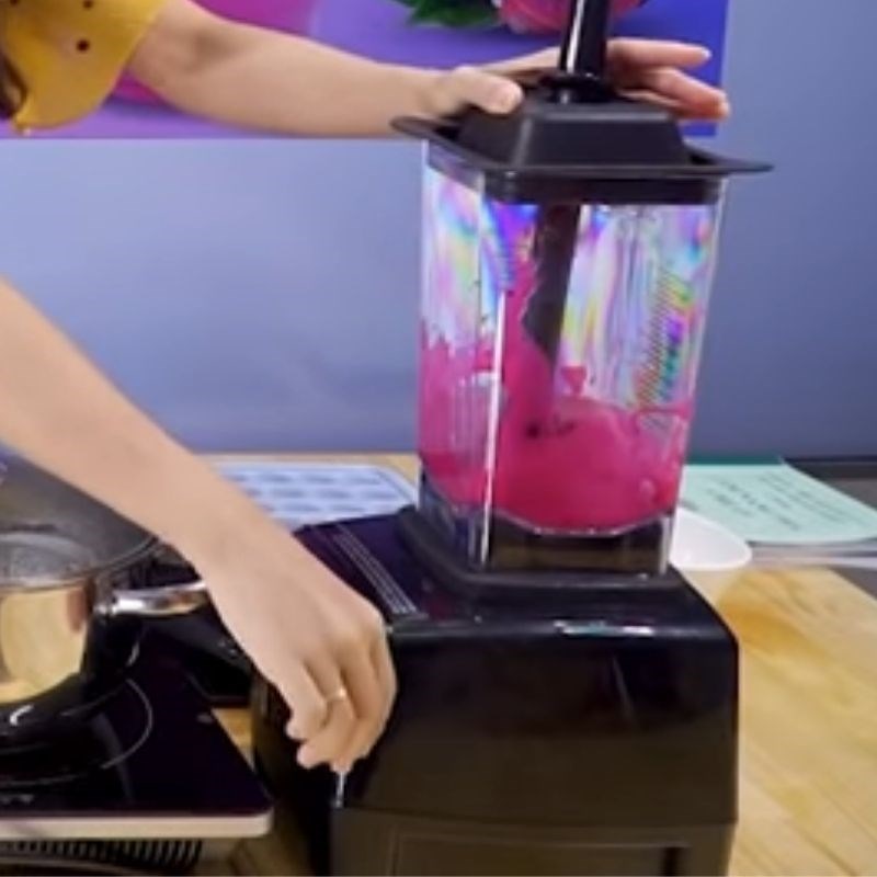 Step 3 Making dragon fruit puree Dragon fruit milk tea