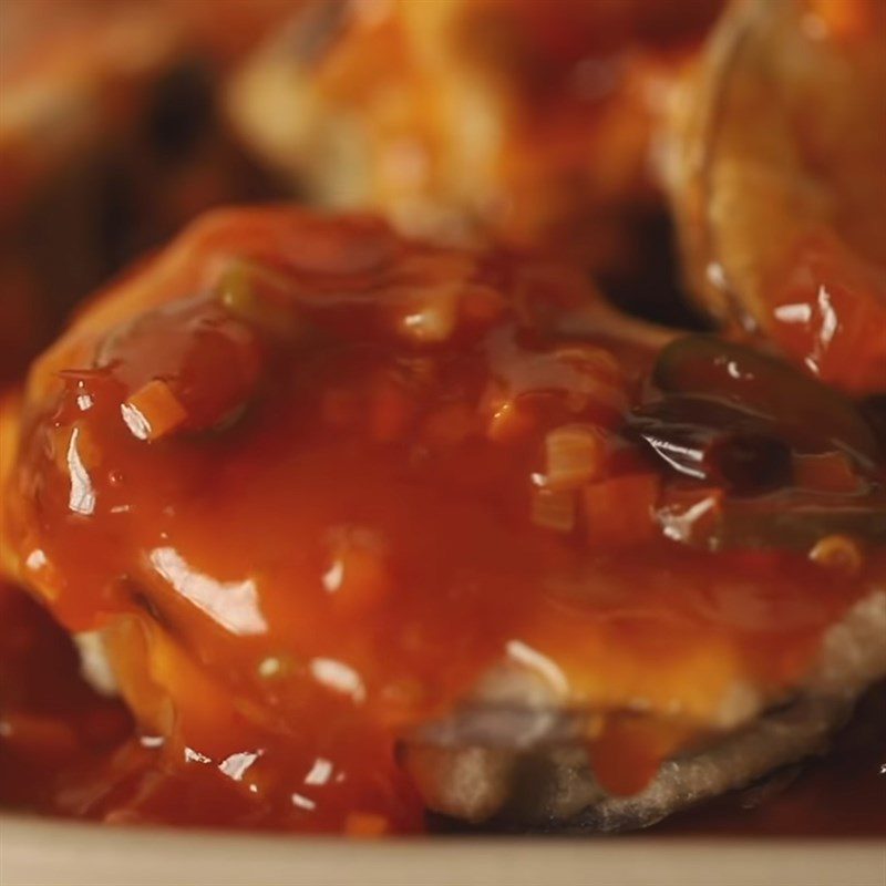 Step 6 Making Spicy Sauce Fried Stuffed Eggplant with Spicy Sauce
